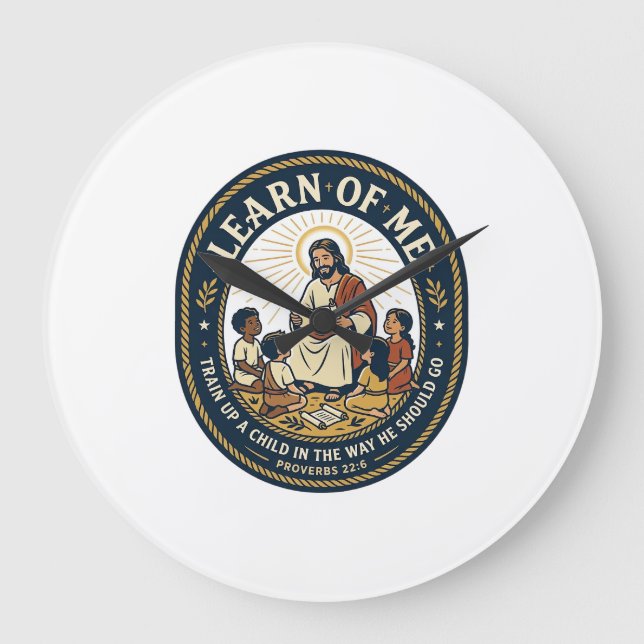 Jesus Teacher Assistant School Support Staff T-Shi Large Clock (Front)