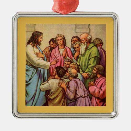 Jesus Teaching in the Temple Metal Ornament