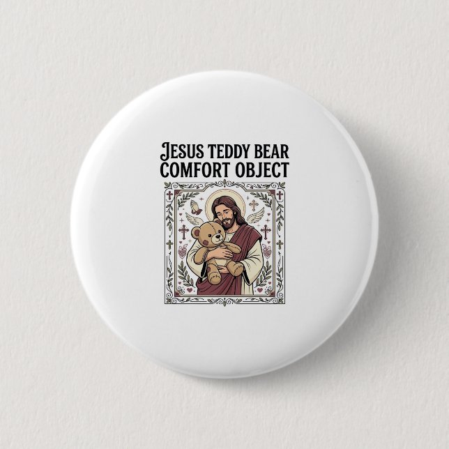 Jesus Teddy Bear Comfort Object Jesus Teddy Bear C Button (Front)