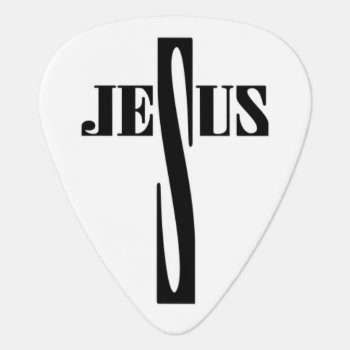 Jesus Text Christian Guitar Pick Plectrum by GroverAllmanPicks at Zazzle