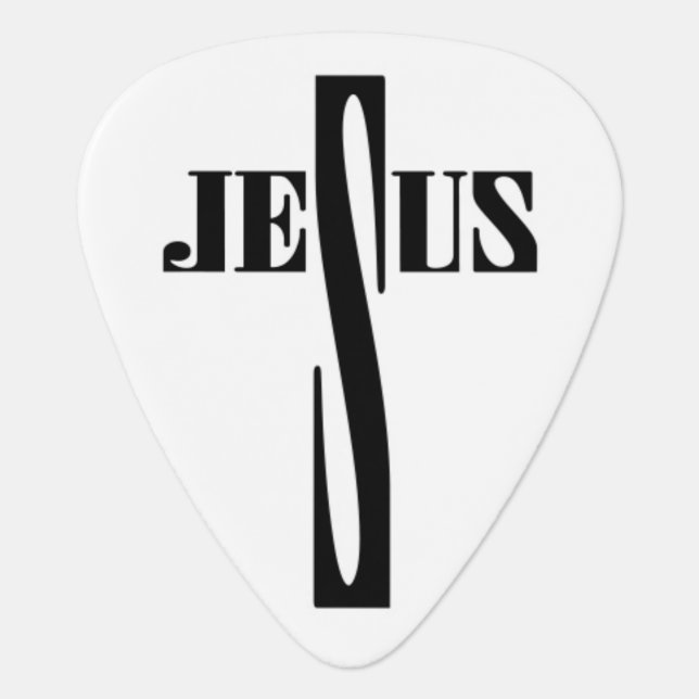 Jesus Text Christian Guitar Pick Plectrum (Front)