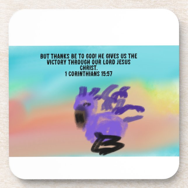 jesus thank you beverage coaster (Front)