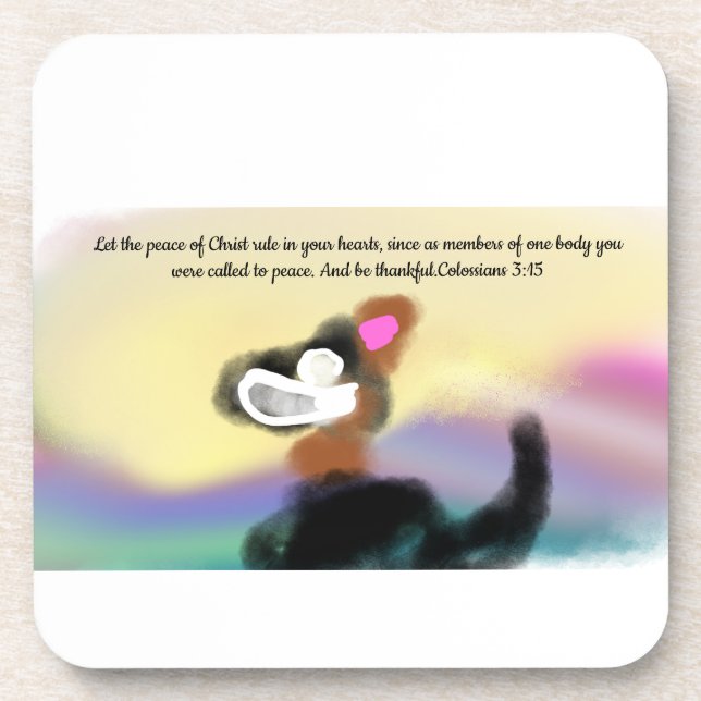 jesus thankful beverage coaster (Front)