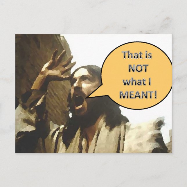Jesus "That is NOT what I MEANT!" Postcard (Front)
