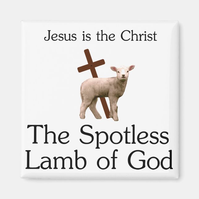 Jesus the Christ, spotless lamb of God Magnet (Front)