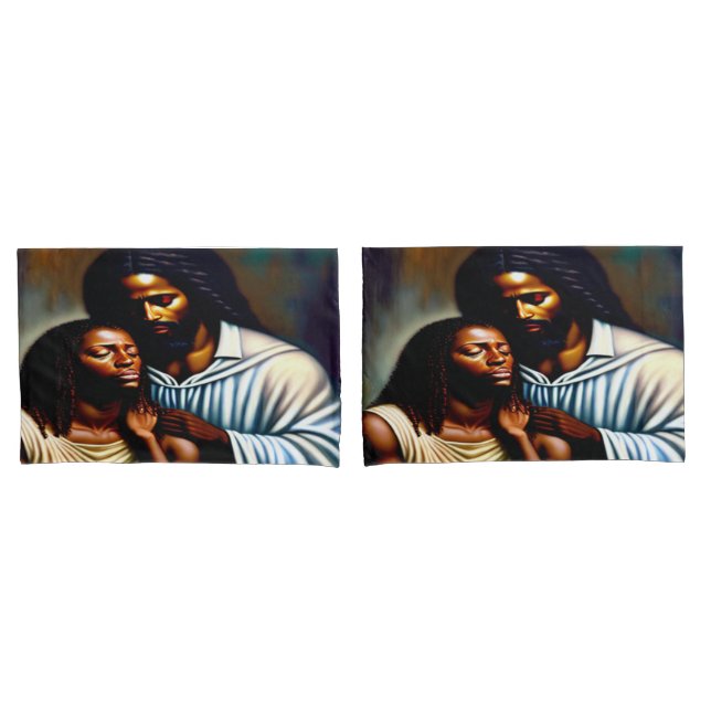 Jesus the Comforter Pillowcases (Front-Set)