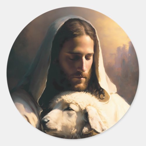 Jesus The Good Shepherd Classic Round Sticker