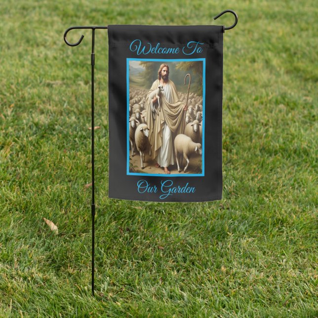 Jesus the Good Shepherd  Garden Flag (In SItu)