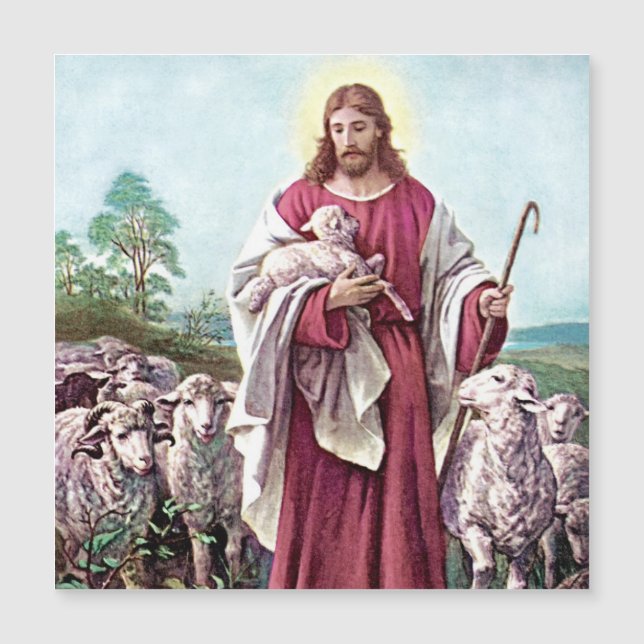 Jesus, The Good Shepherd Magnetic Card  (Front)
