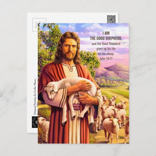 Jesus The Good Shepherd Painting Easter Postcards
