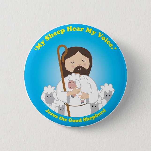 Jesus the Good Shepherd Pinback Button (Front)