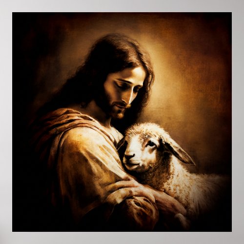 Jesus  The Good Shepherd  Psalm 23   Poster