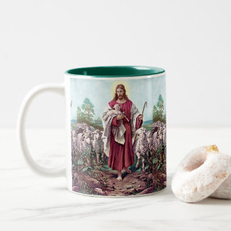 Jesus, The Good Shepherd Two-Tone Coffee Mug