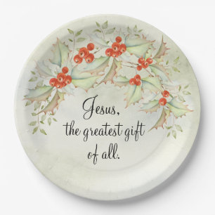 JESUS The Greatest Gift of All John 3:16 Christmas Paper Plates