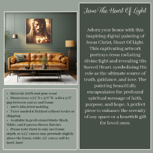JESUS THE HEART OF LIGHT CANVAS PRINT