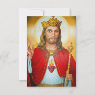 Jesus The King Blessing Sacred Heart of Jesus Thank You Card