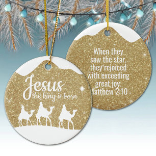 Jesus the King is Born Divine Passage ⛪️ 🎄 Ceramic Ornament