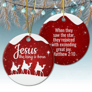 Jesus the King is Born Divine Passage ⛪️ 🎄 Ceramic Ornament