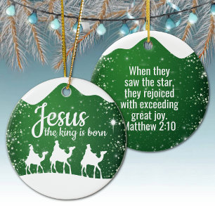 Jesus the King is Born Divine Passage ⛪️ 🎄 Ceramic Ornament