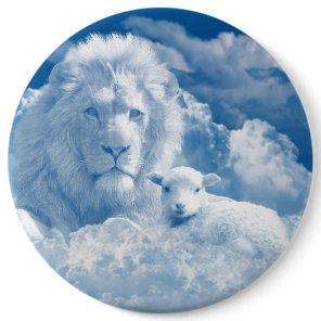 JESUS THE LAMB AND JESUS THE LION BUTTON