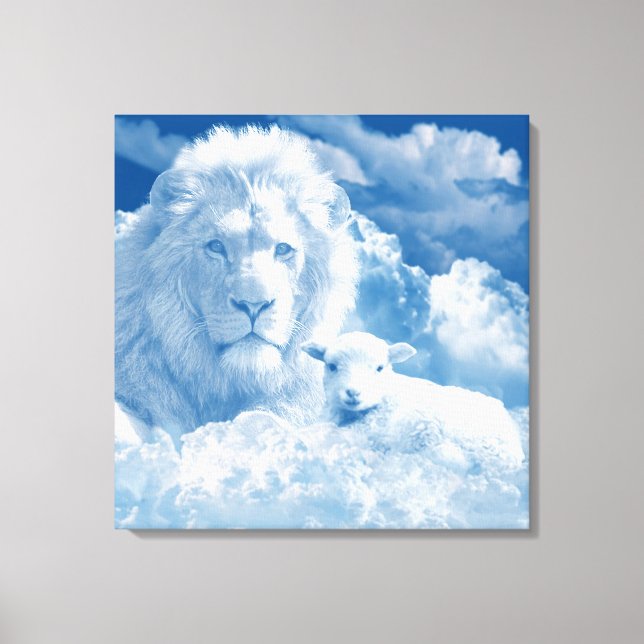 JESUS THE LAMB AND JESUS THE LION CANVAS PRINT (Front)