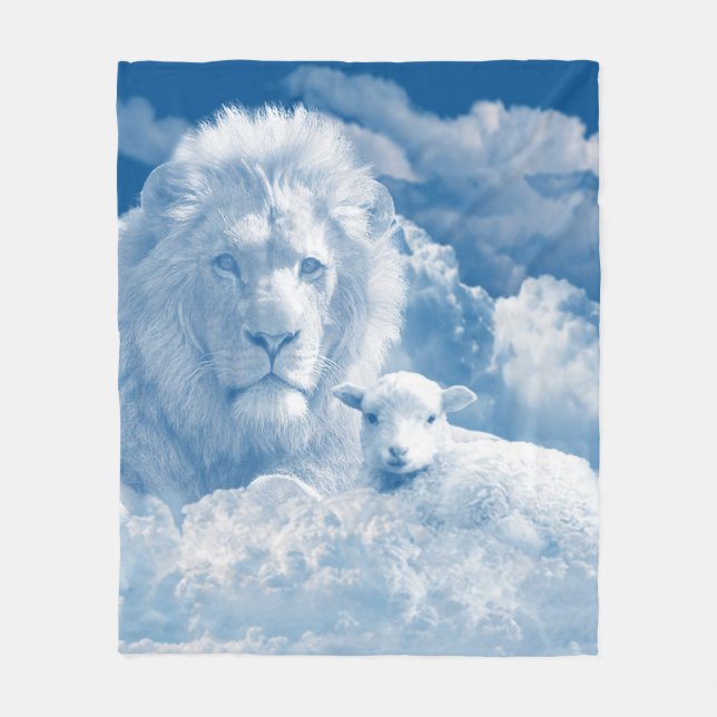 JESUS THE LAMB AND JESUS THE LION FLEECE BLANKET (Front)