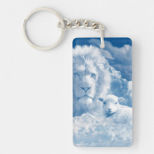 JESUS THE LAMB AND JESUS THE LION KEYCHAIN