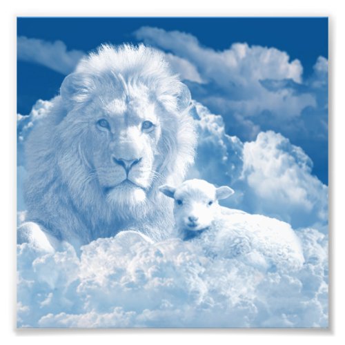 JESUS THE LAMB AND JESUS THE LION PHOTO PRINT