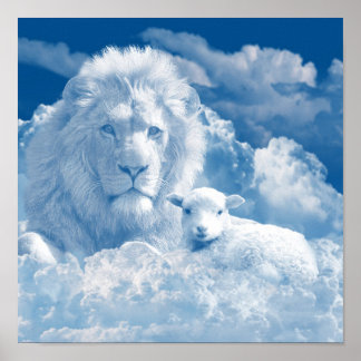 JESUS THE LAMB AND JESUS THE LION POSTER