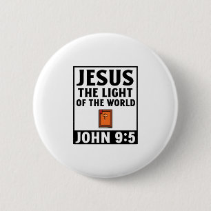 Jesus the light of the world christian faith relig button