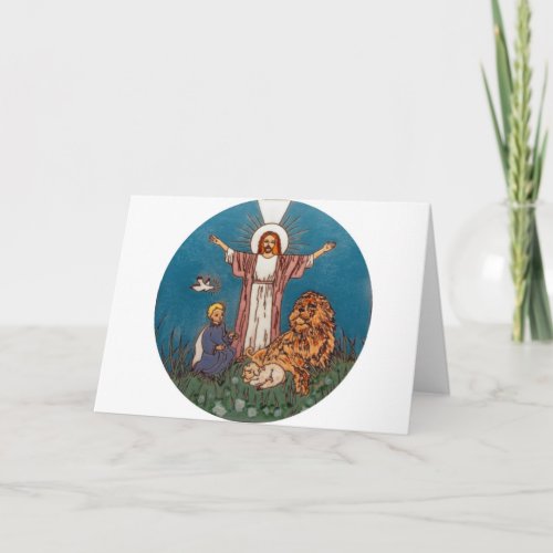 Jesus the Lion and the Lamb Holiday Card