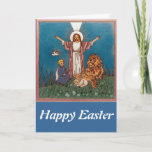 Jesus The Lion And The Lamb Holiday Card at Zazzle
