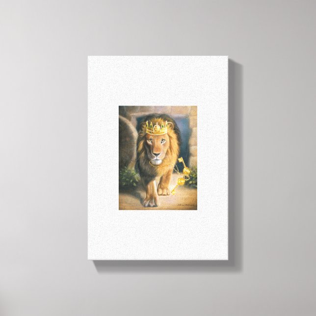 JESUS THE LION OF THE TRIBE OF JUDAH W/ KEYS CANVAS PRINT (Front)