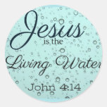 Jesus the Living Water Classic Round Sticker