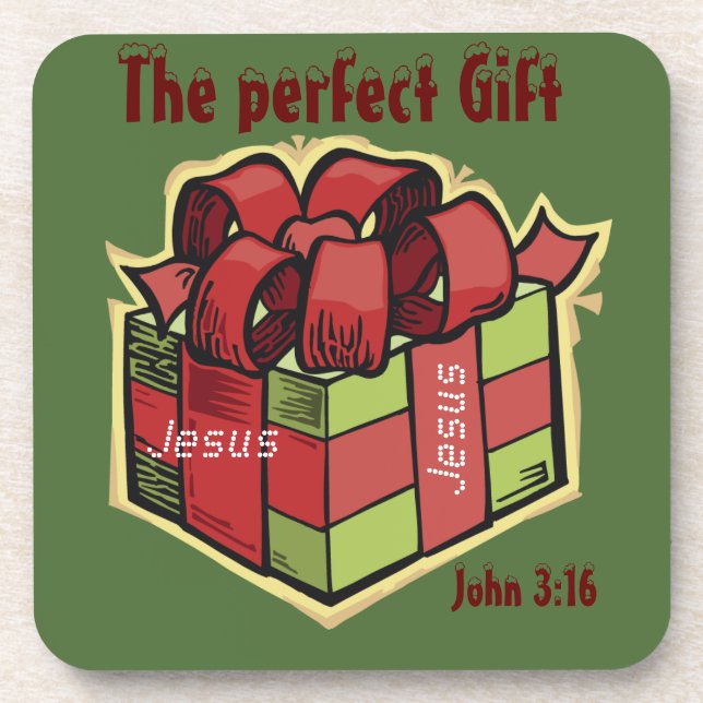 Jesus The perfect Gift Christmas Beverage Coaster (Front)