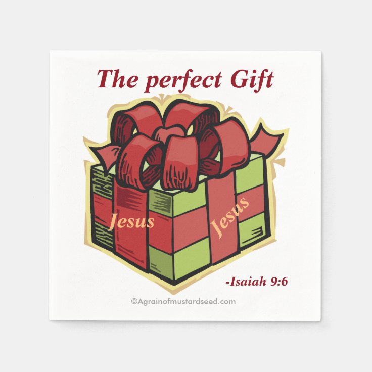 Jesus The perfect Gift Christmas Napkins | Zazzle