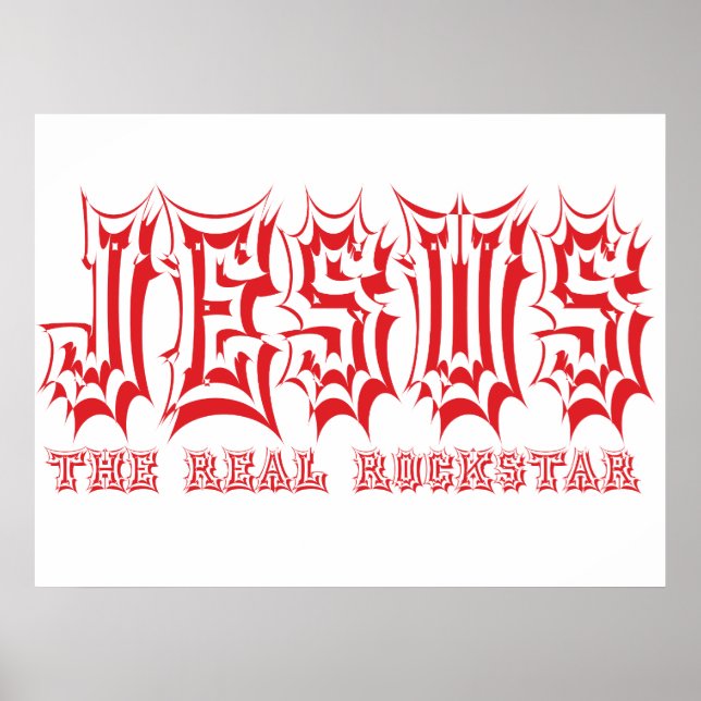 Jesus the Real Rockstar Christian Poster (Front)