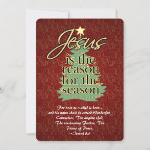 Jesus the Reason Christian Christmas Flat Greeting Holiday Card
