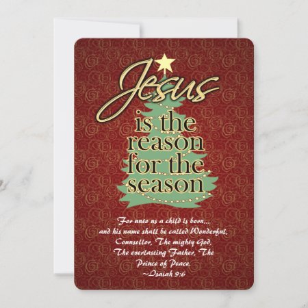 Jesus The Reason Christian Christmas Flat Greeting Holiday Card
