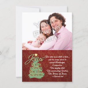 Jesus the Reason Christian Christmas Photo Card