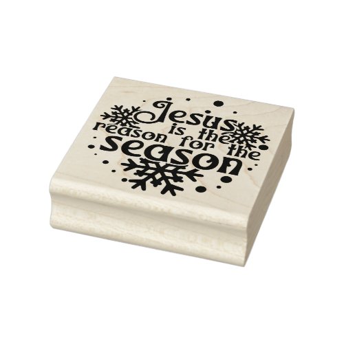 Jesus The Reason For Season Christmas Square Wood Rubber Stamp