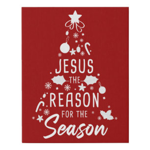 Jesus The Reason For The Season – Christmas Faith Faux Canvas Print