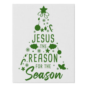 Jesus The Reason For The Season – Christmas Faith Faux Canvas Print