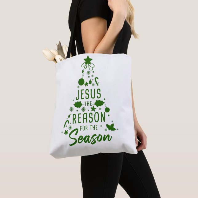 Jesus The Reason For The Season – Christmas Faith  Tote Bag (Close Up)