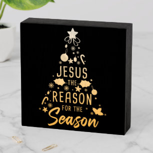 Jesus The Reason For The Season – Christmas Faith Wooden Box Sign