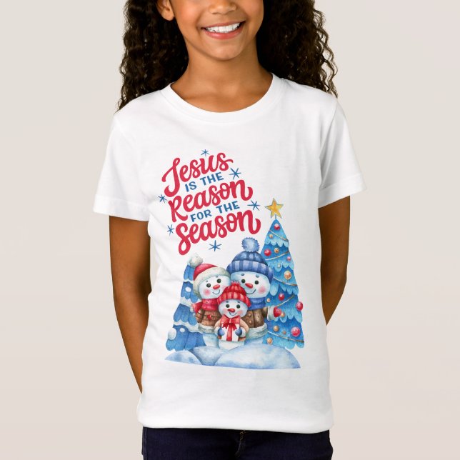 JESUS The Reason for The Season Matching Christian T-Shirt (Front)