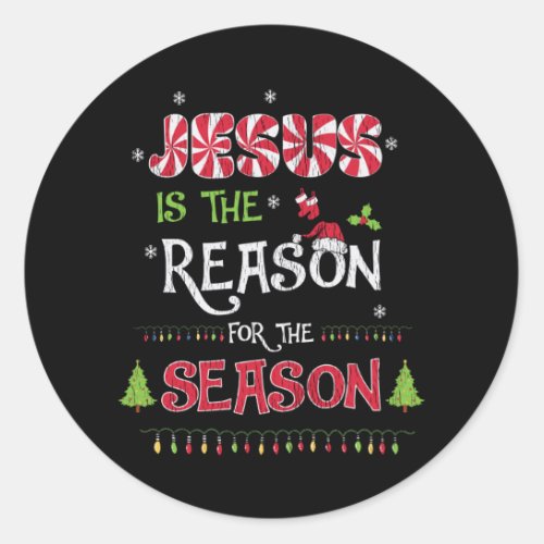 Jesus The Reason The Season Christian Christmas Classic Round Sticker