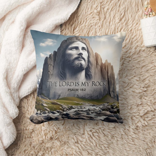 Jesus the Rock of Ages Throw Pillow (Blanket)