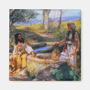 Jesus & the Samaritan woman at Jacob's Well Magnet
