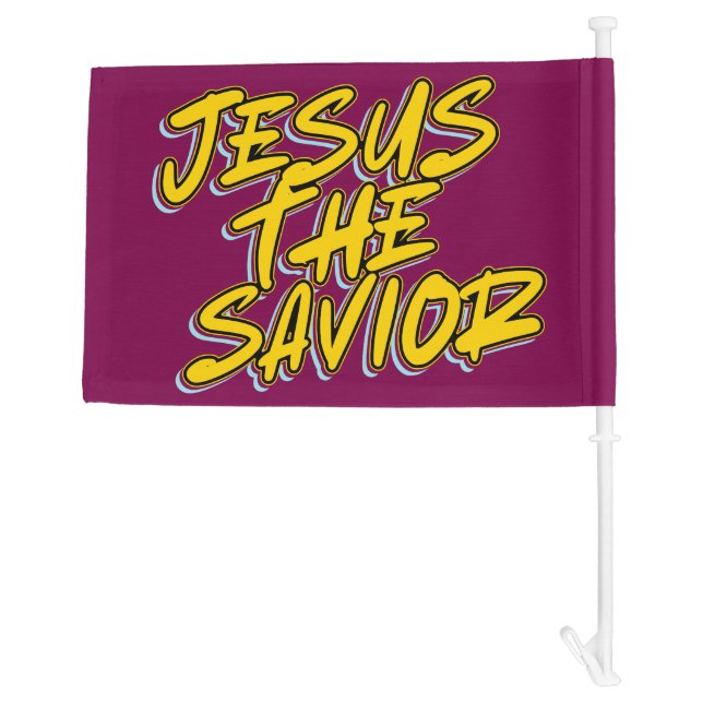 JESUS THE SAVIOR CAR FLAG (Back)